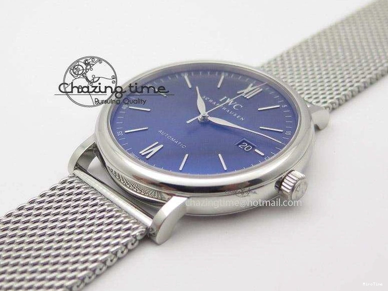 MIROTIME 0414 Portofino SCHAFFHAUSEN SS MKF 1:1 Best Edition Blue Dial On Mesh Bracelet A Versatile 7338